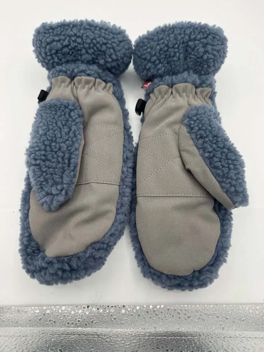 L.L. Bean Kids Mountain Pile Fleece Sherpa Mittens Blue Size S